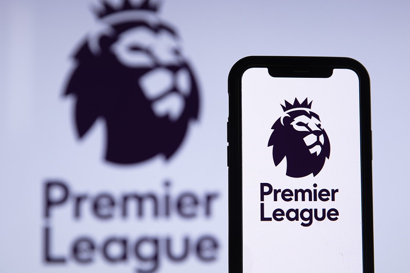 premier-league-logo-in-background-blurred-and-foreground-on-phone